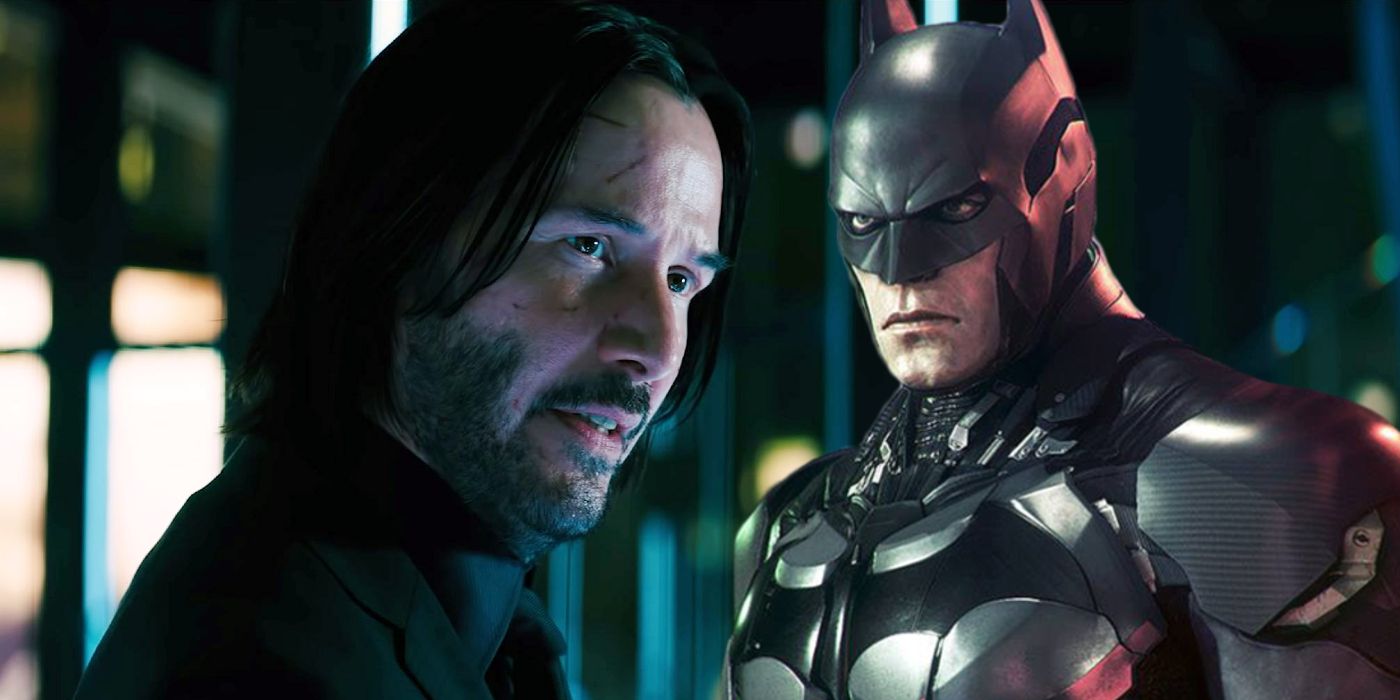 Image of John Wick from John Wick: Chapter 3 - Parabellum next to Batman from Batman: Arkham Knight.