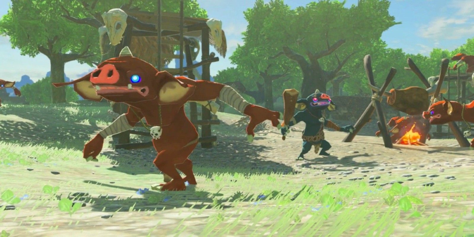 A Bokoblin camp seen in The Legend of Zelda: Breath of the Wild.