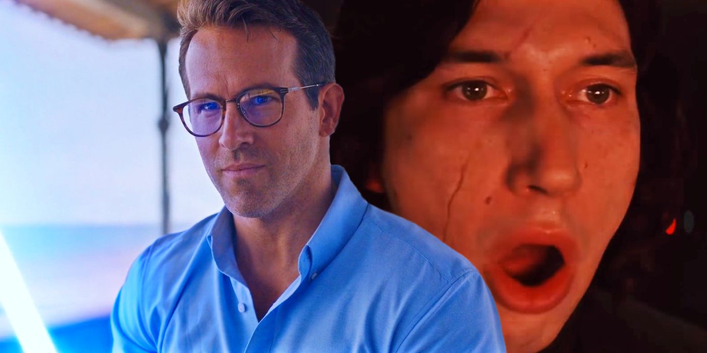 Guy (Ryan Reynolds), Kylo Ren (Adam Driver).