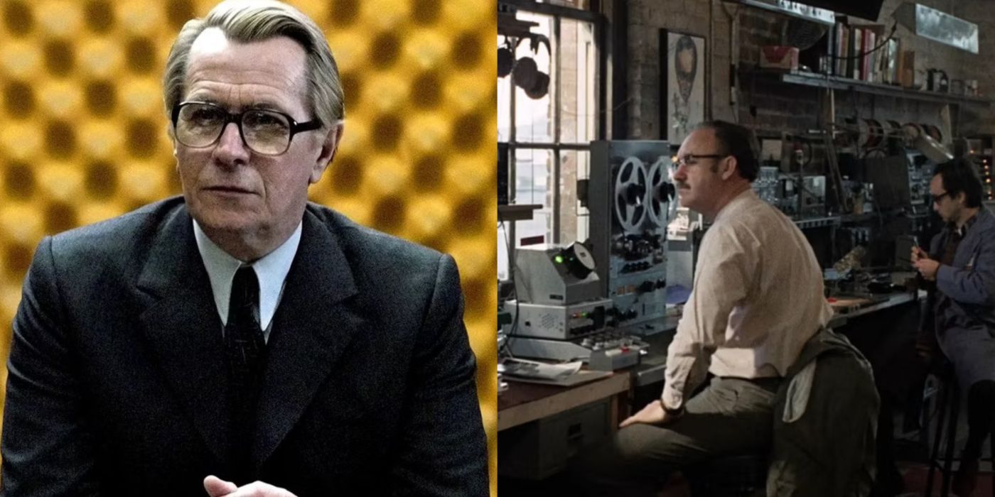 Split image of Tinker Tailor Soldier Spy and The COnversation
