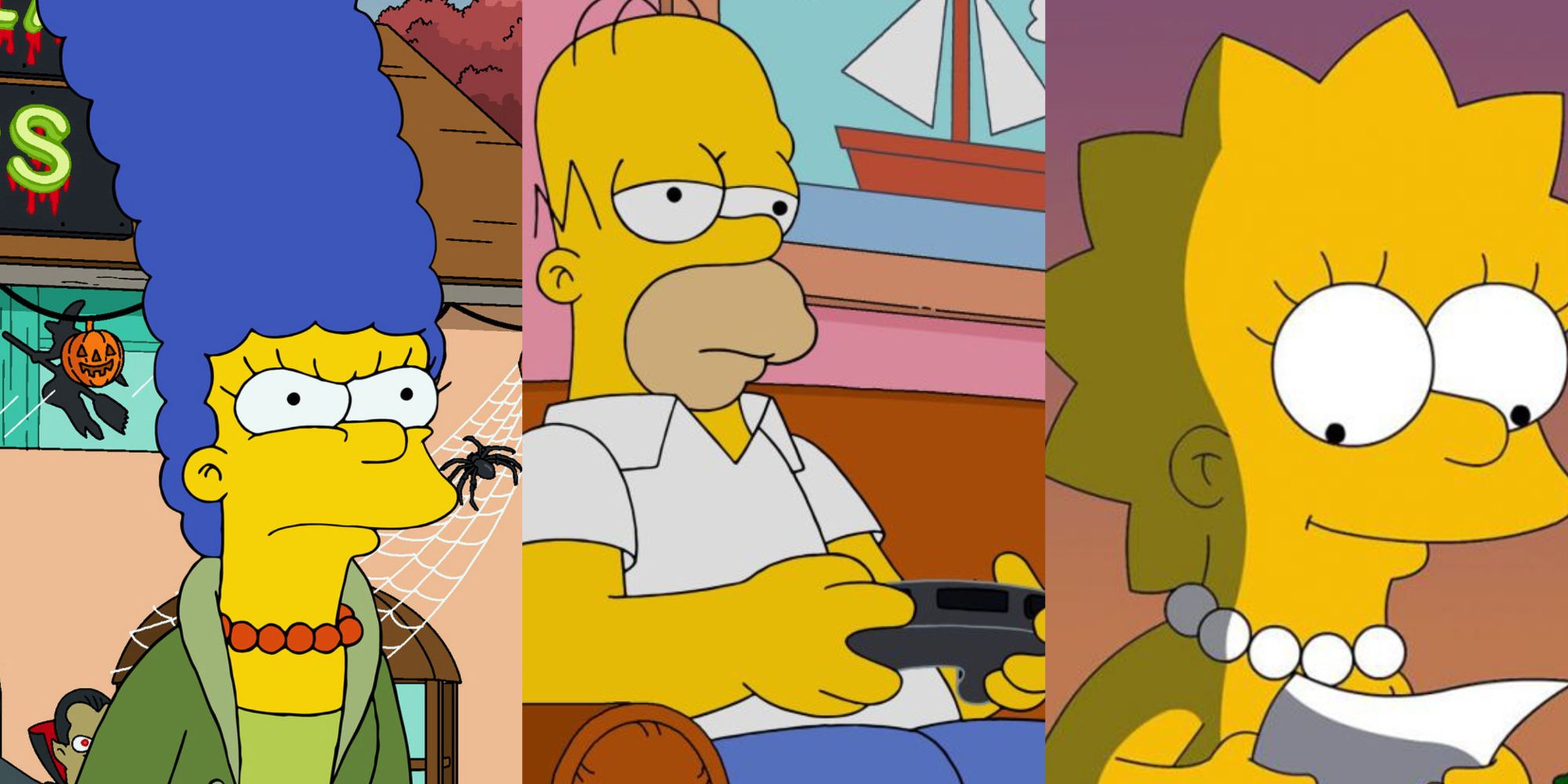 Split image of Marge, Homer and Lisa feature
