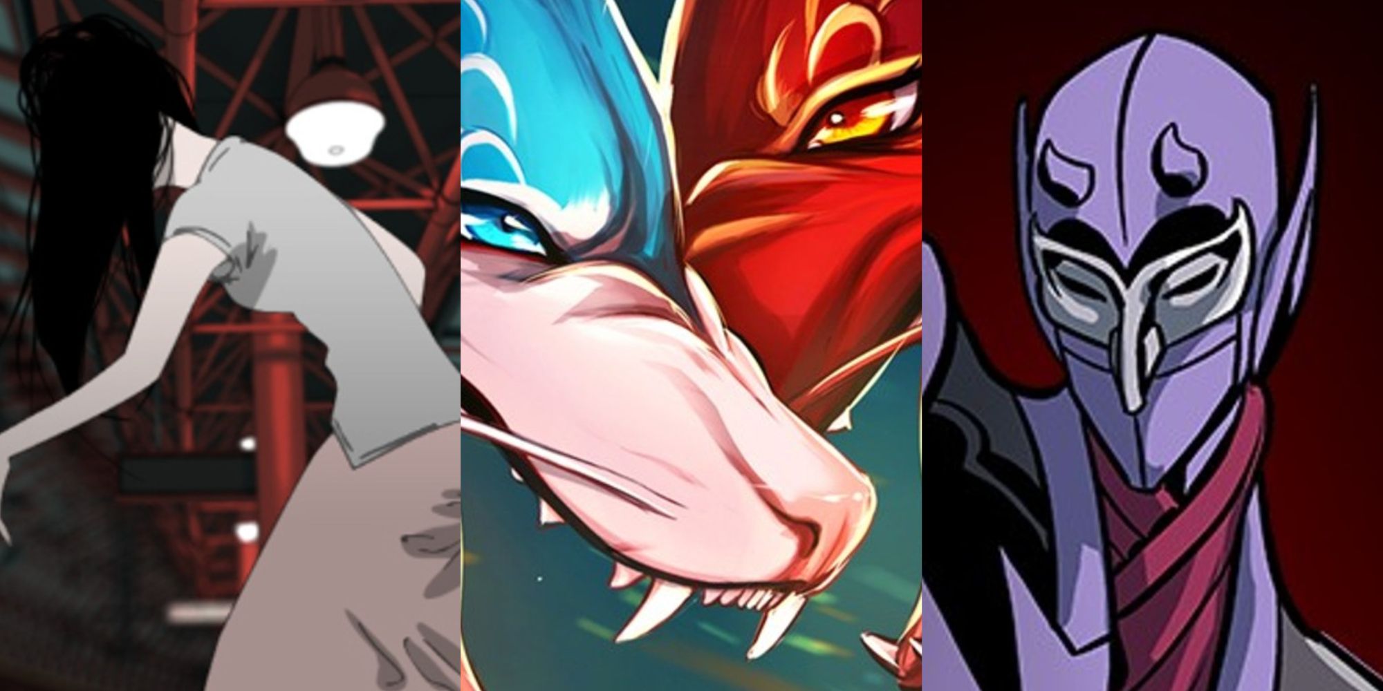 Split image of Horang's Nightmare, SubZero and Lavender Jack Webtoon feature