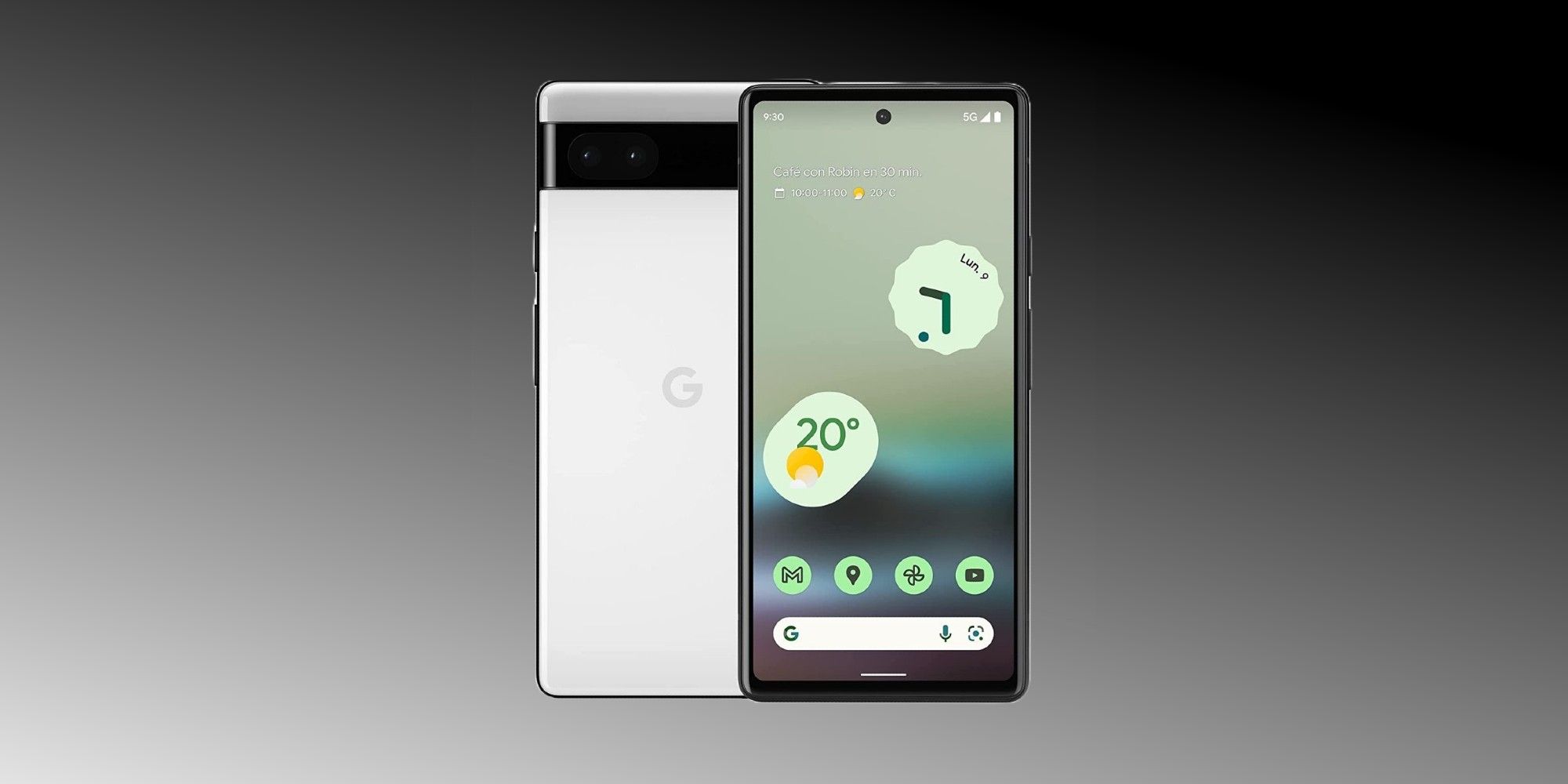 Pixel 6a in white against a gray background