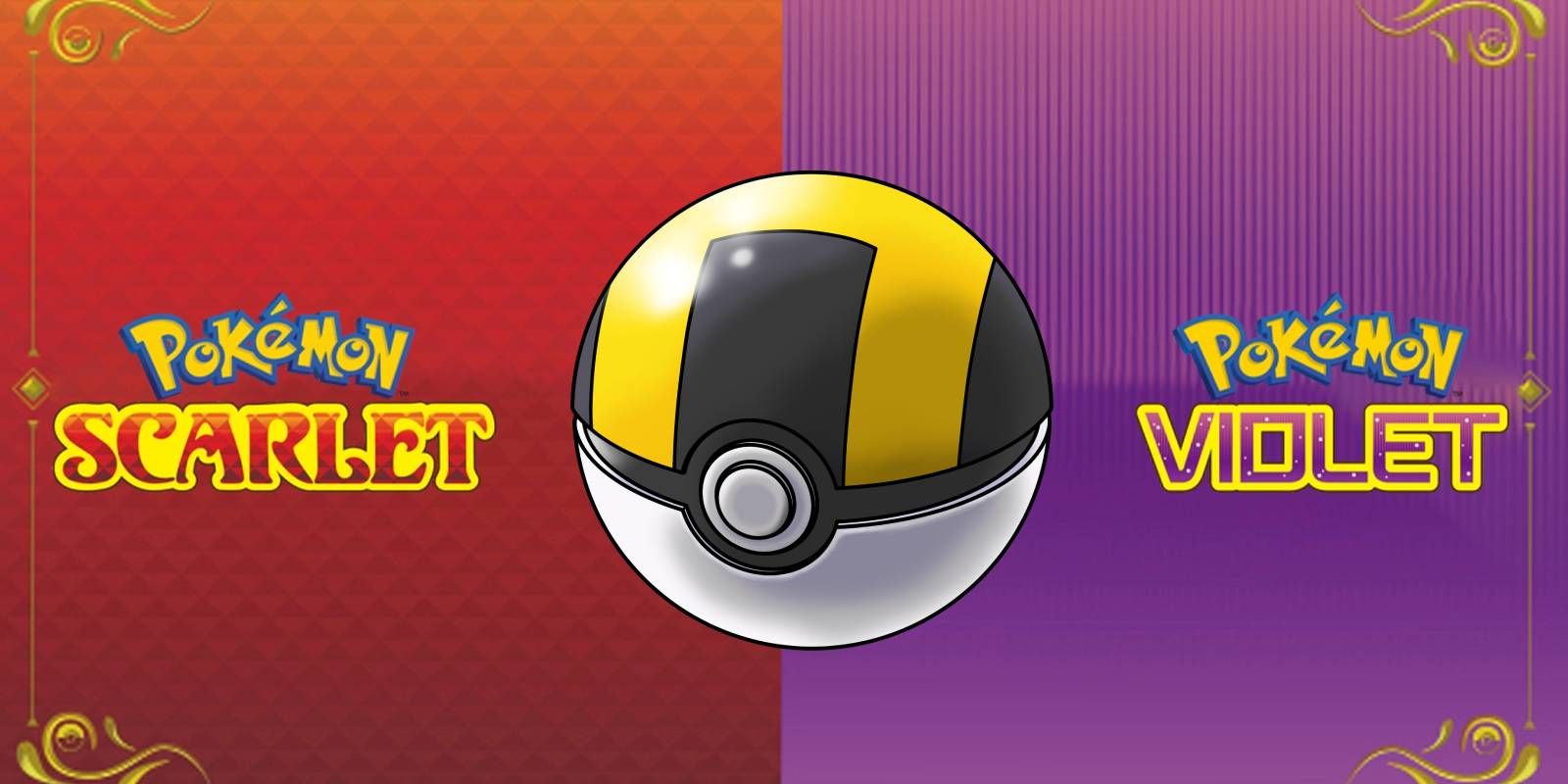 Pokemon Scarlet and Violet Ultra Ball in Layer Featuring Both Game Logos