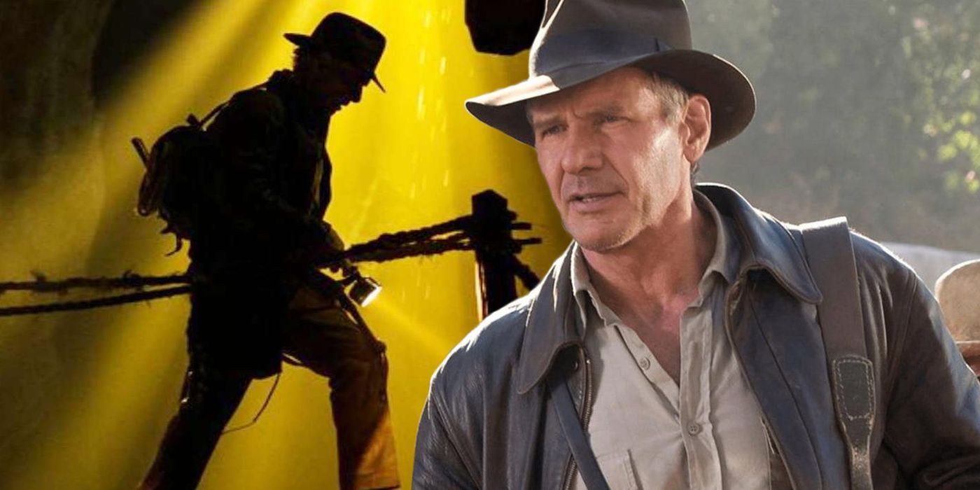 Promo art for Indiana Jones 5 and Harrison Ford as Indiana Jones in Kingdom of the Crystal Skull