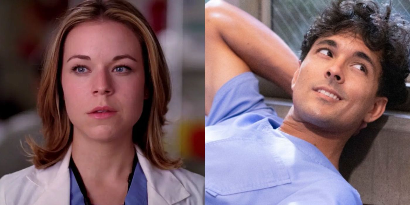 Split image showing Mousey and Derek's nephew, Lucas, in Grey's Anatomy