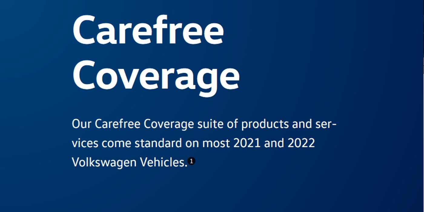 A cover art of Volkswagen Carefree Coverage and its availability