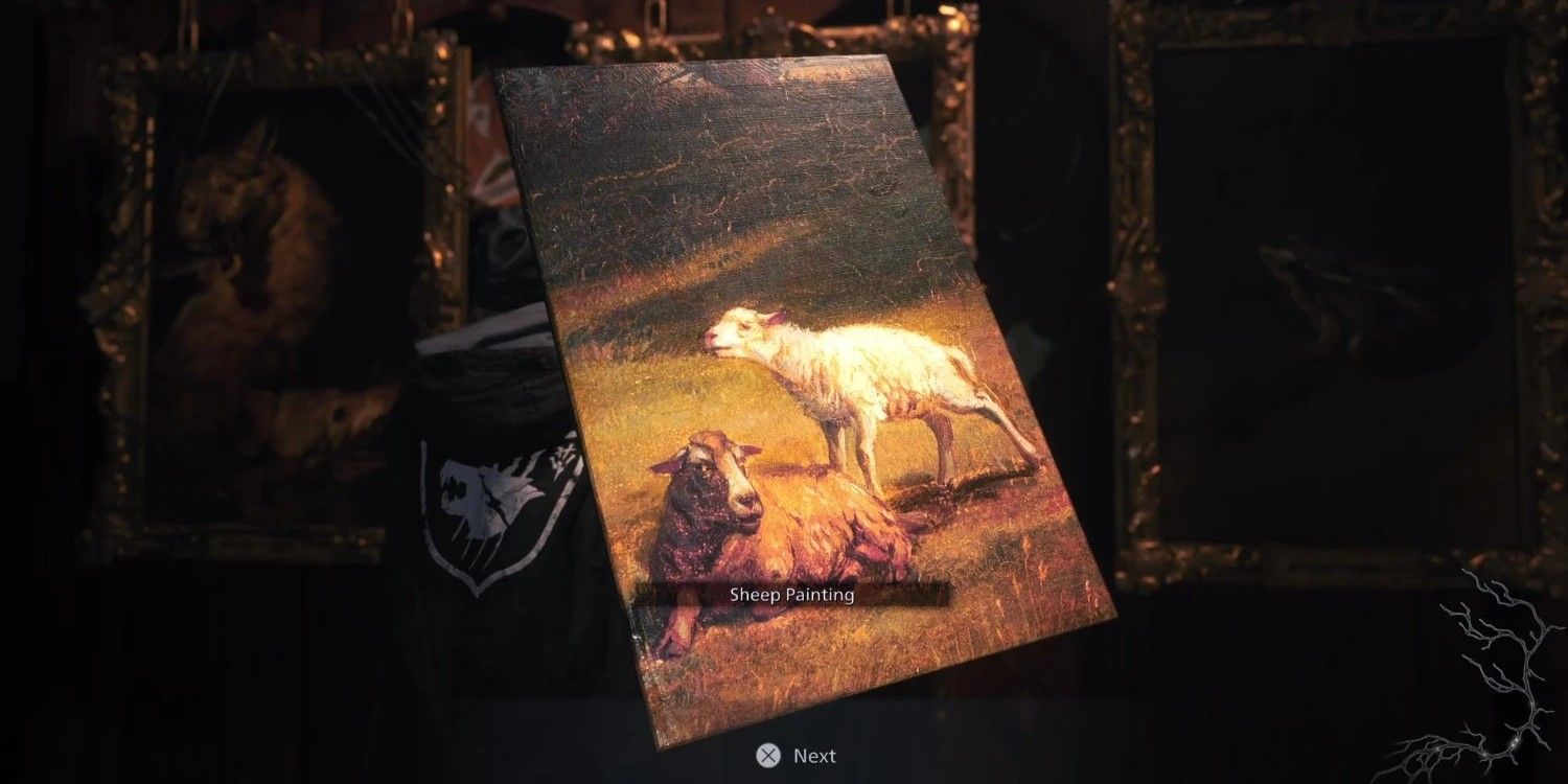 Sheep Painting in the Resident Evil Village Shadows of Rose Painting Puzzle