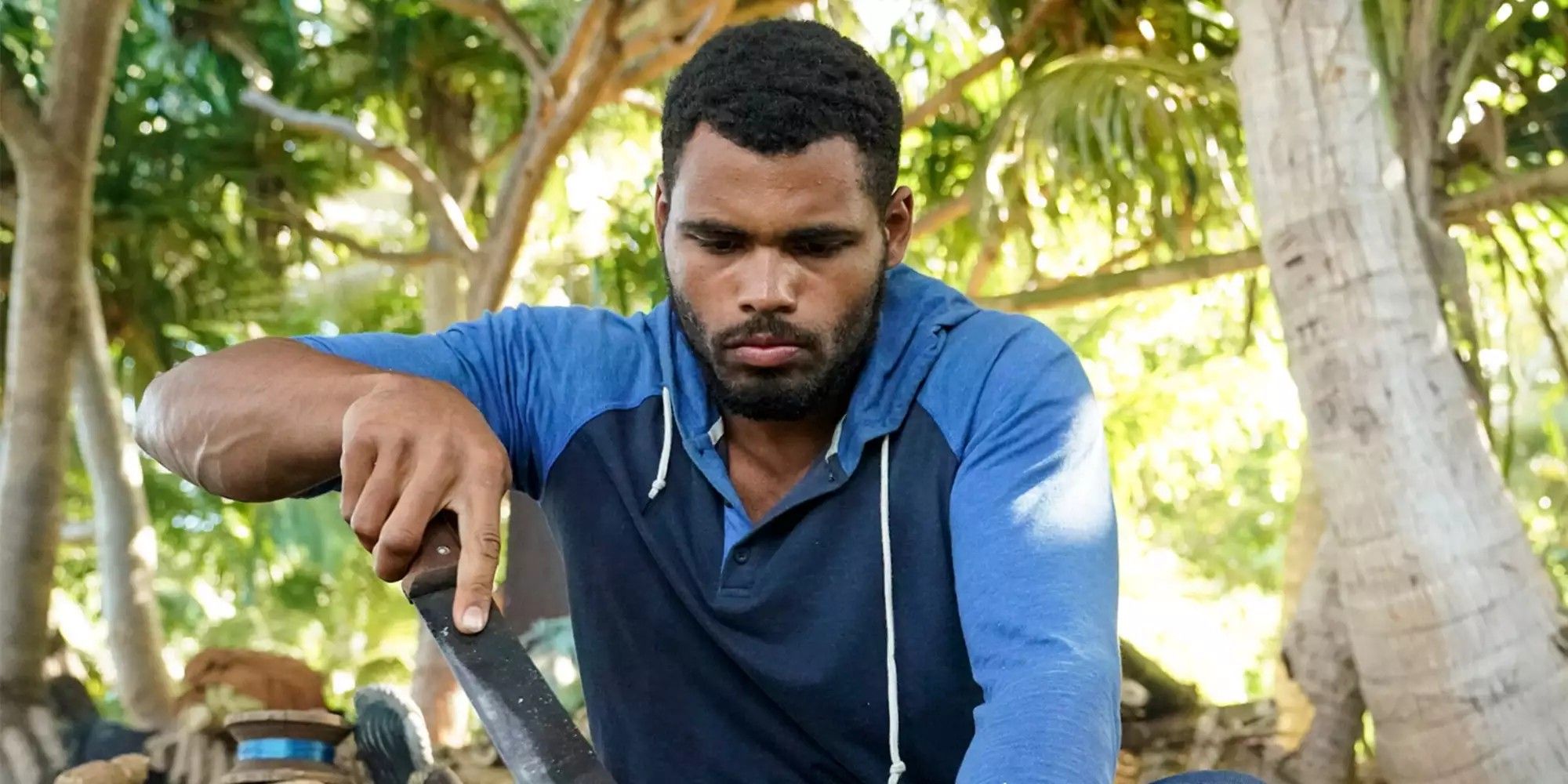 Ryan Medrano at camp on Survivor 43