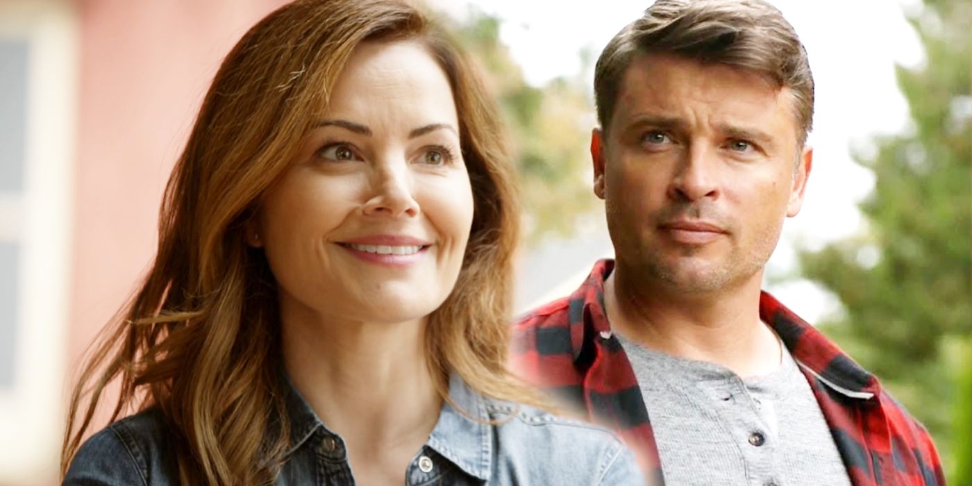 Erica Durance and Tom Welling in Crisis on Infinite Earths