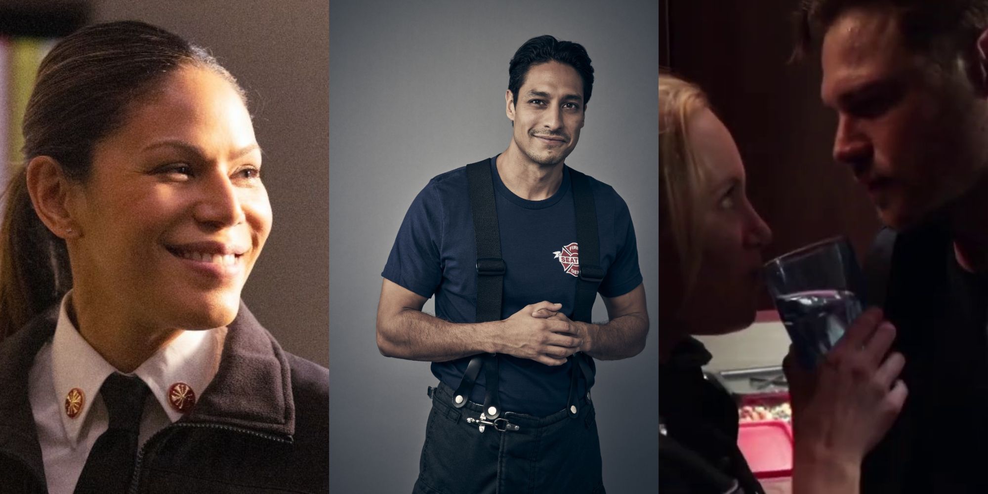 Split Image Ross, Theo, Maya and Jack from Station 19