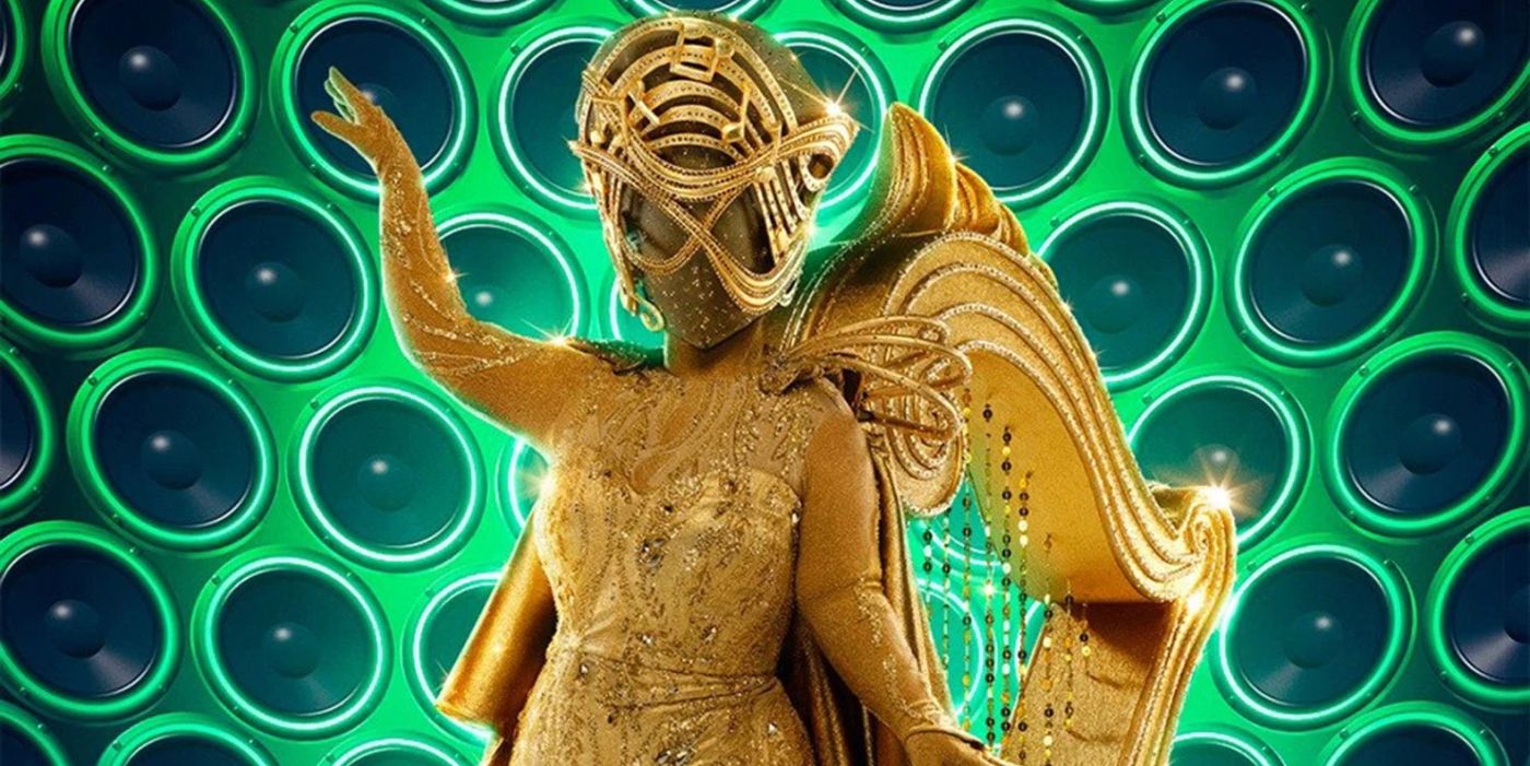 The Masked Singer's Harp green background