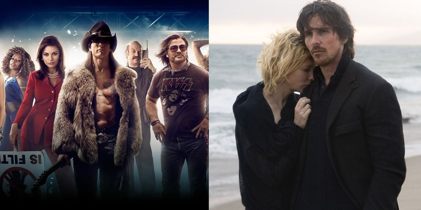 The cast of Rock of Ages and Knight of Cups pose side by side