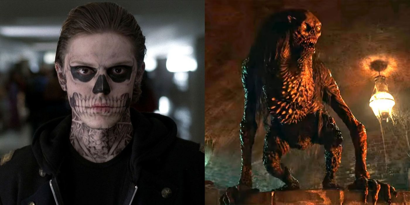 A split screen of American Horror Story and Cabinet of Curiosities