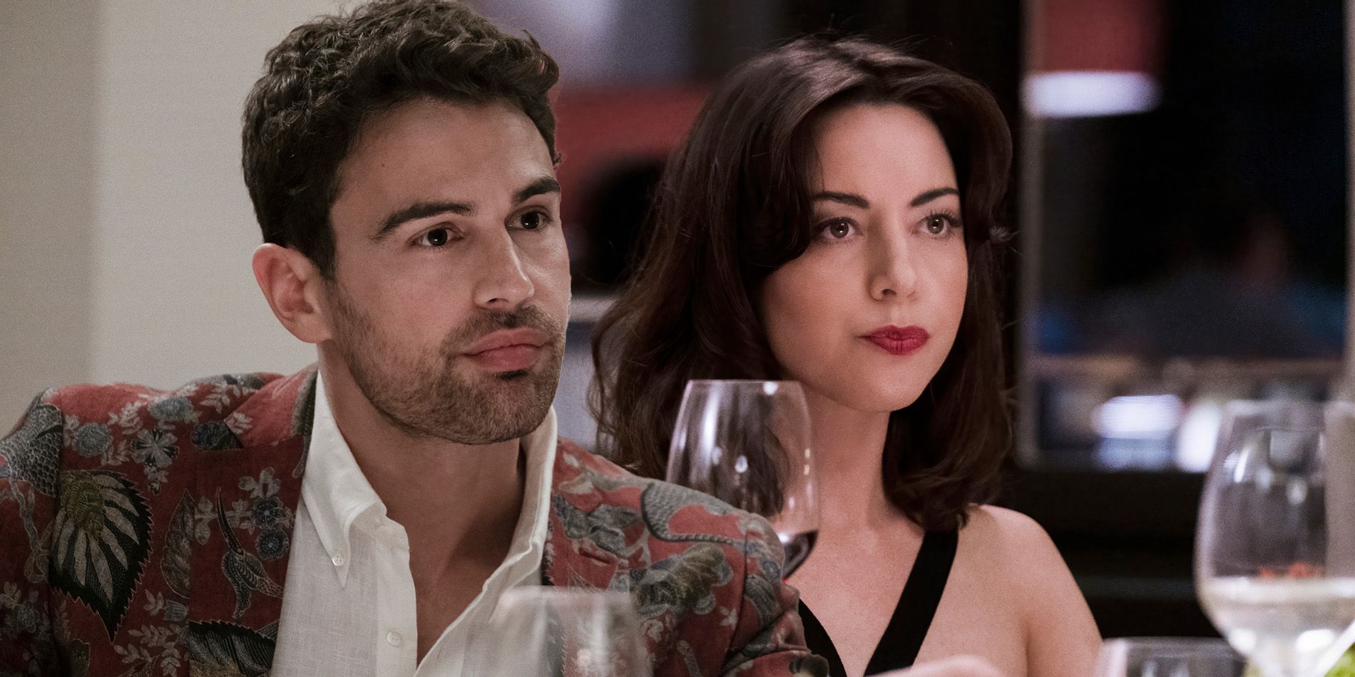 White Lotus Season 2 Harper and Cameron theo james and Aubrey Plaza