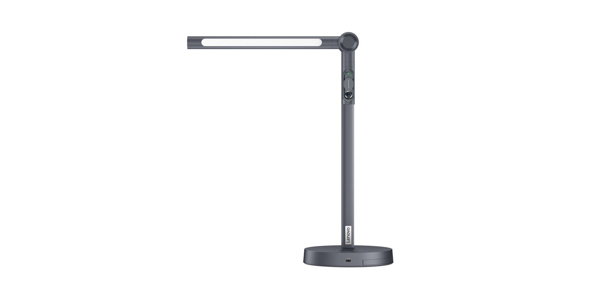 A photo of Lenovo's desk lamp which has a webcam