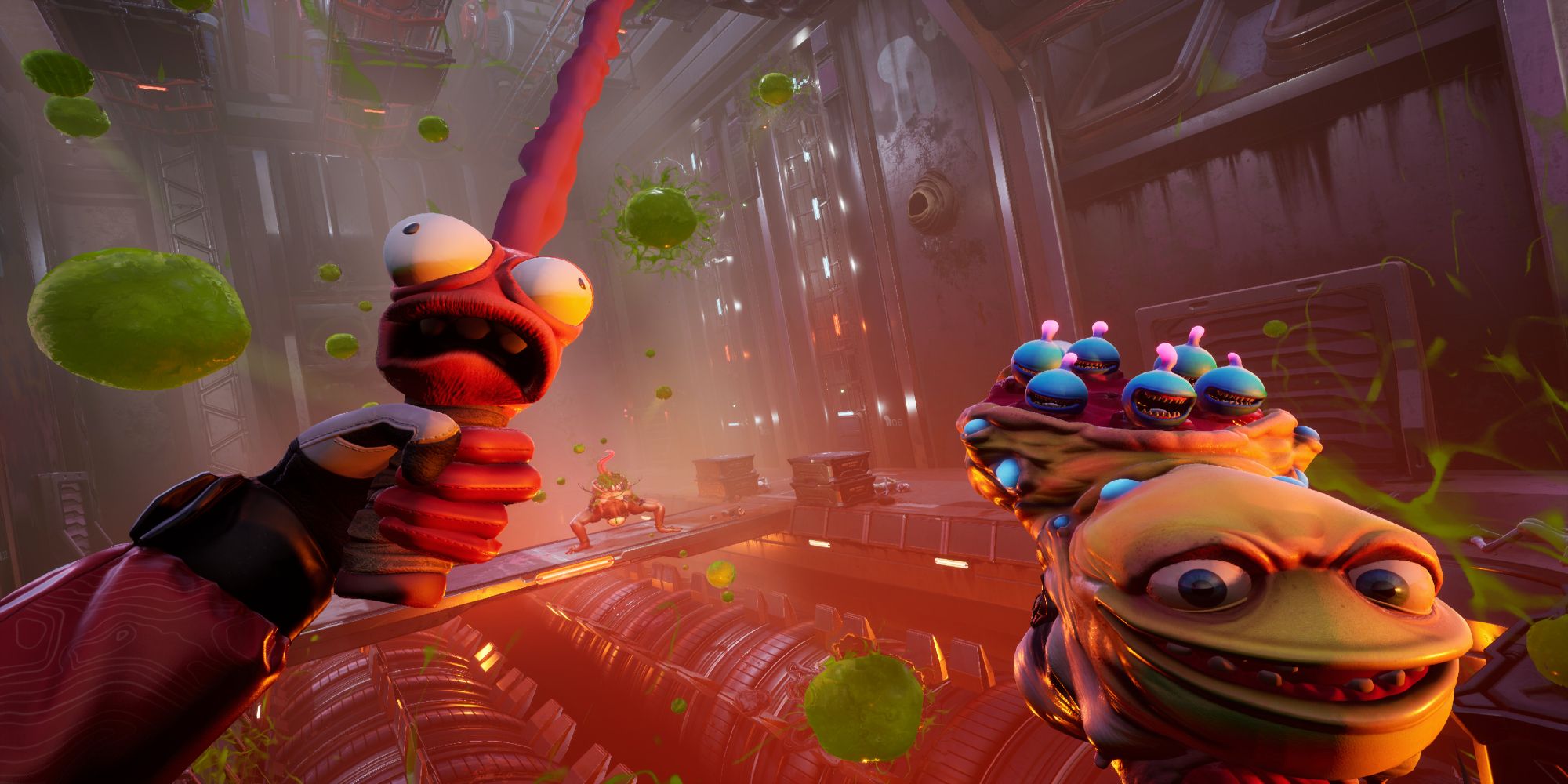 High On Life Player Battling Aliens With Talking Weapons Knifey And Creature