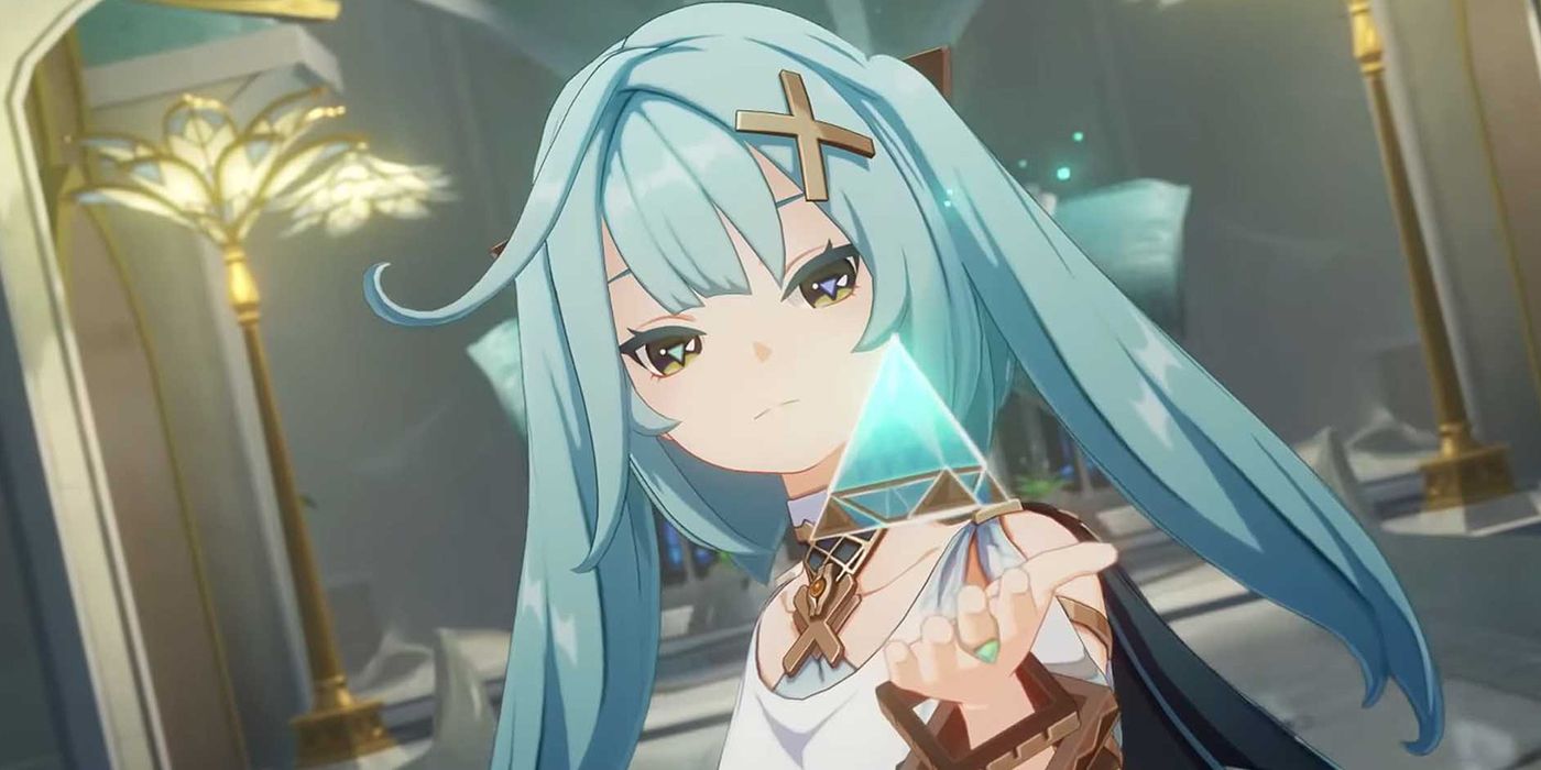Genshin Impact's Faruzan making a Polyhedron in her hand