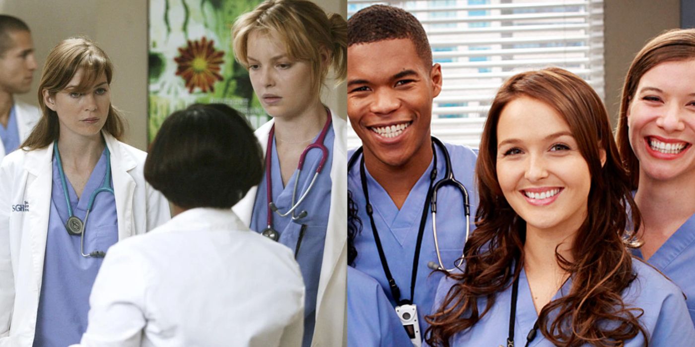 Split image showing MAGIC and the Season 9 interns in Grey's Anatomy