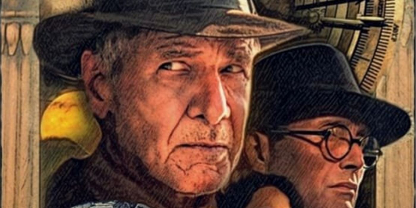 Harrison Ford and Mads Mikkelsen in Indiana Jones 5 poster fan art.