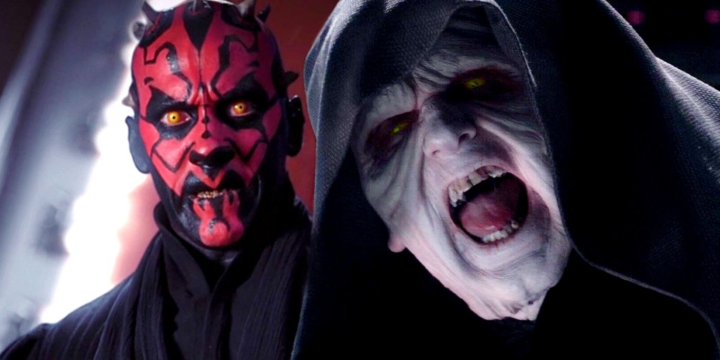 Ray Park as Darth Maul and Ian McDiarmid as Palpatine in Star Wars