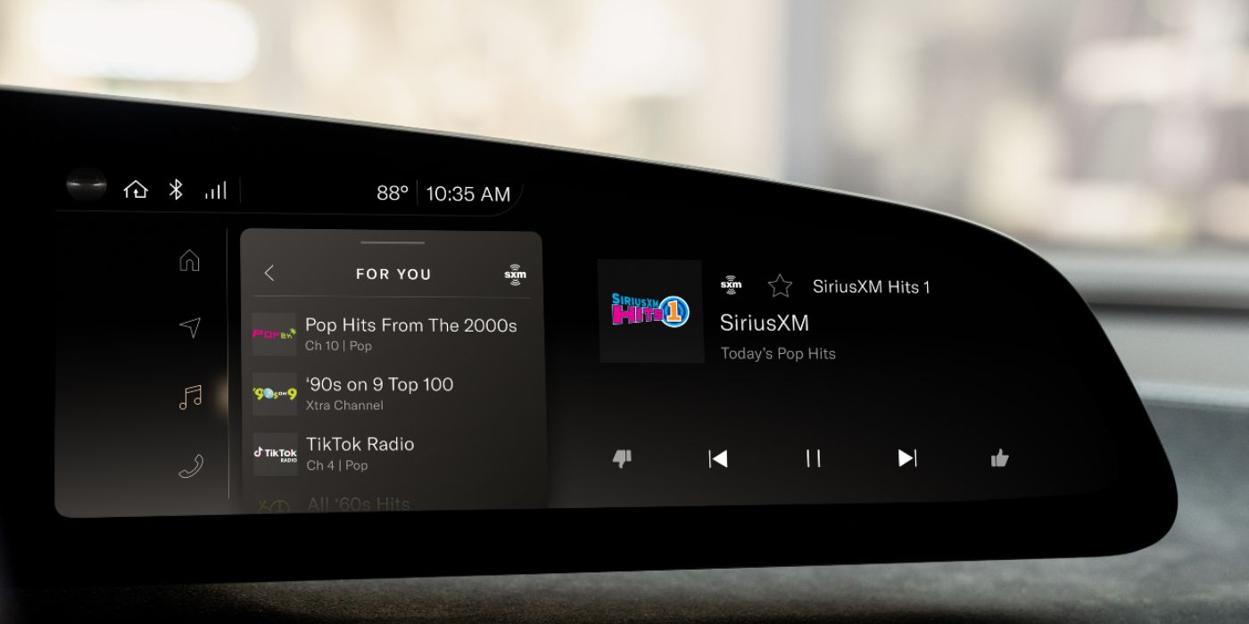 Lucid Air Infotainment Display with SiriusXM