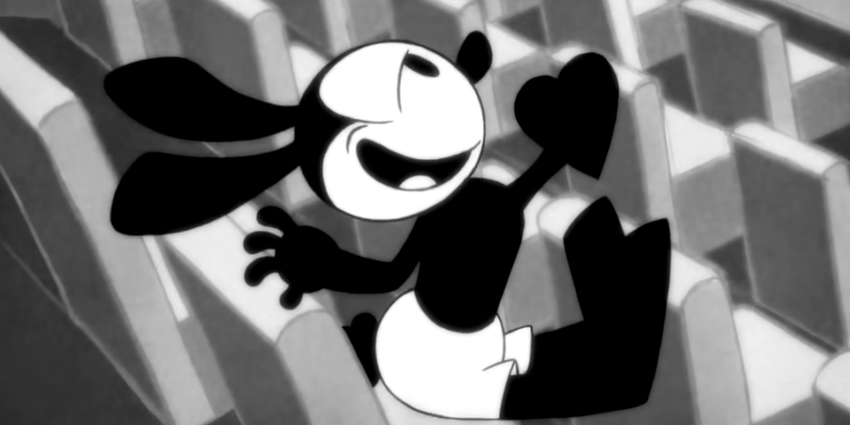 Oswald the Lucky Rabbit with his heart beating out of his chest