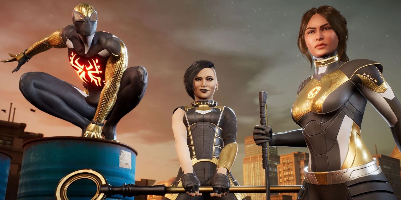 Spider Man and other characters in Marvel’s Midnight Suns