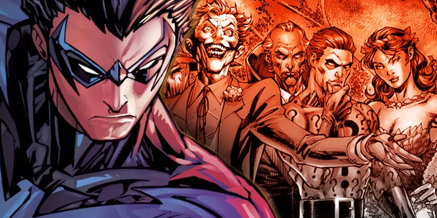 Nightwing with Batman's rogues.