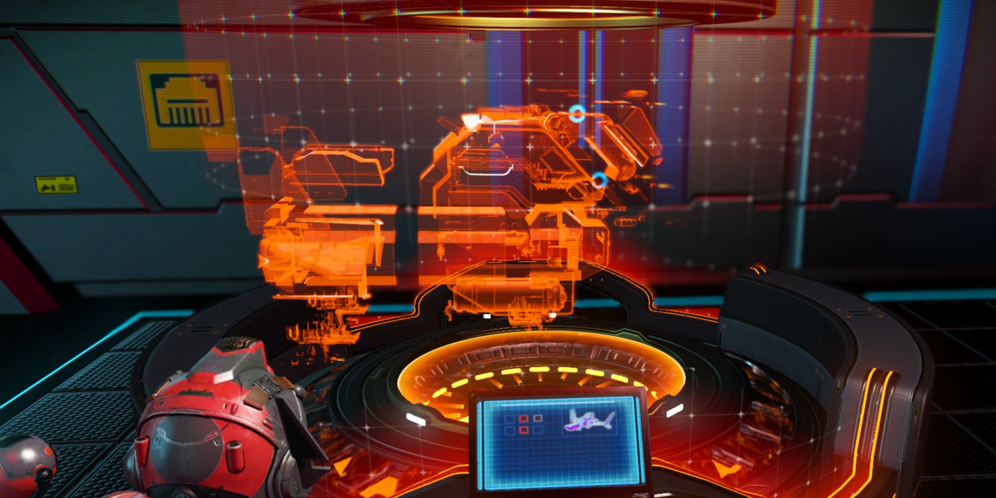 The Ship Upgrade Station in No Man's Sky.