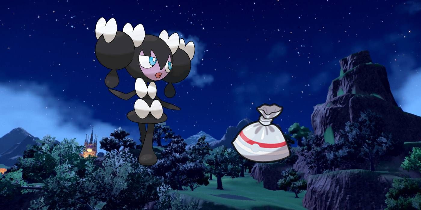 Pokemon Scarlet and Violet Gothorita and Gothita Eyelash Dropped Item with Paldea Region in Background