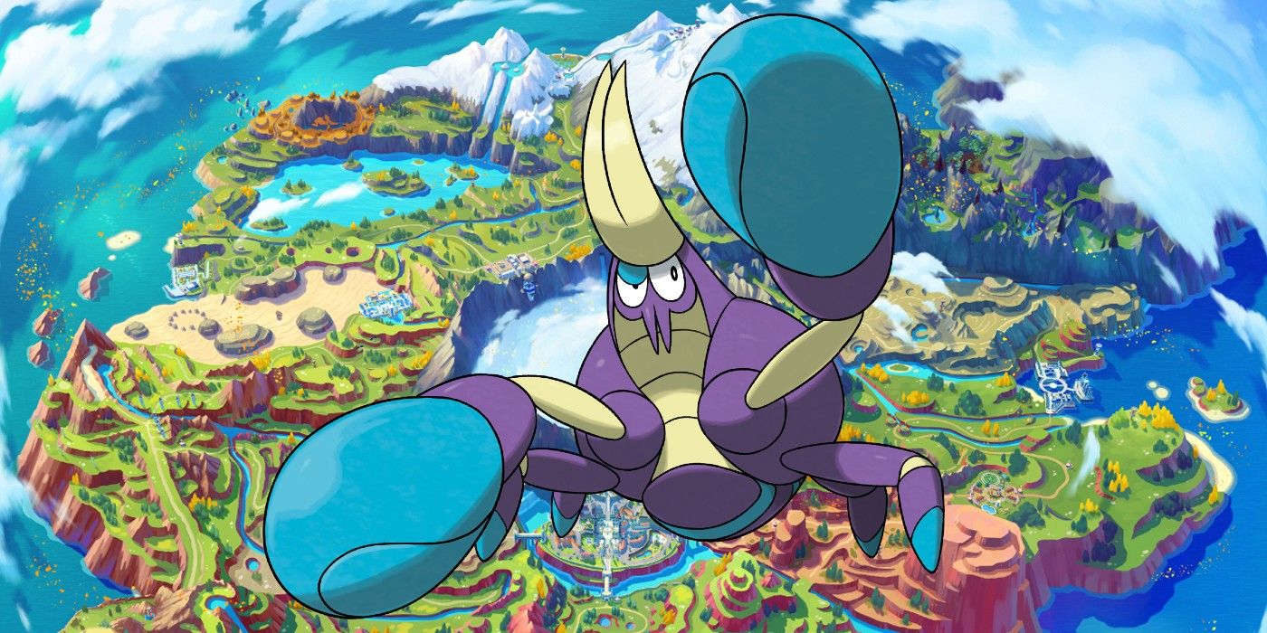 Crabrawler with Paldea from Pokémon Scarlet & Violet in the background