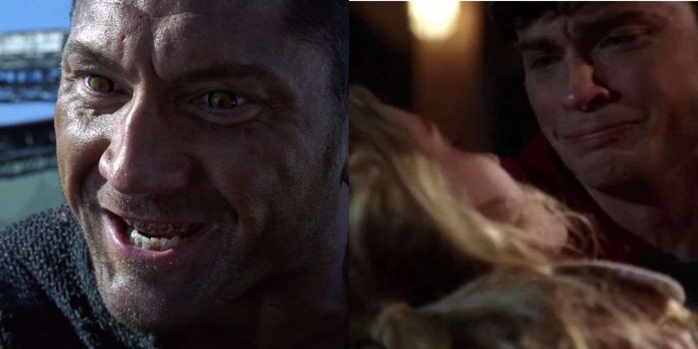 Split image showing various brutal deaths in Smallville