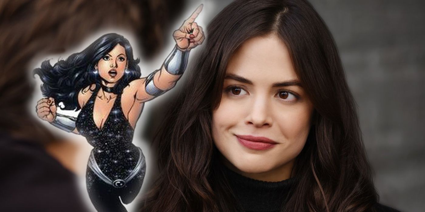 Blended image of Donna Troy in the comics and in Titans