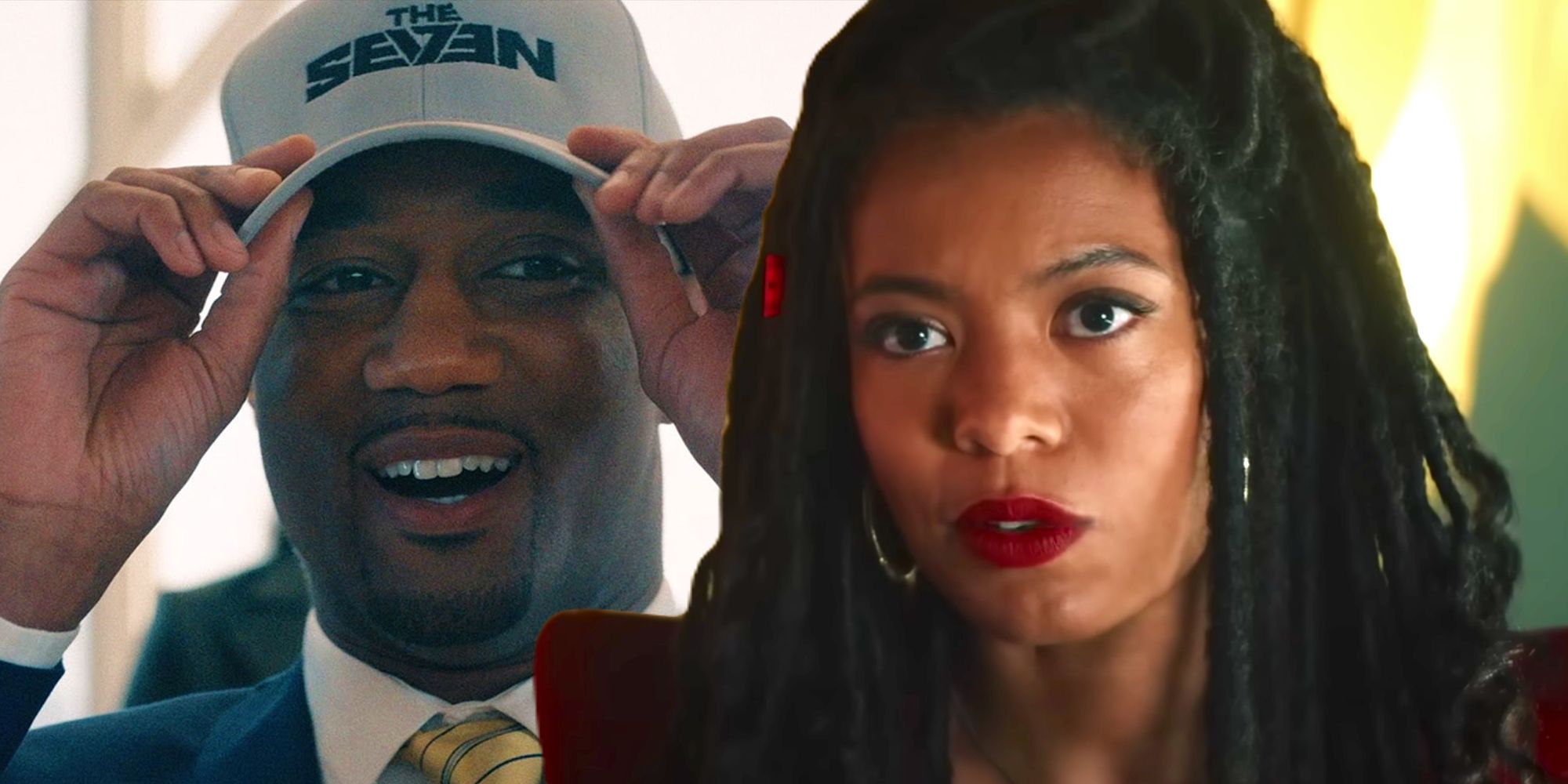 Jessie Usher as A-Train and Jaz Sinclair as Marie Moreau in Gen V