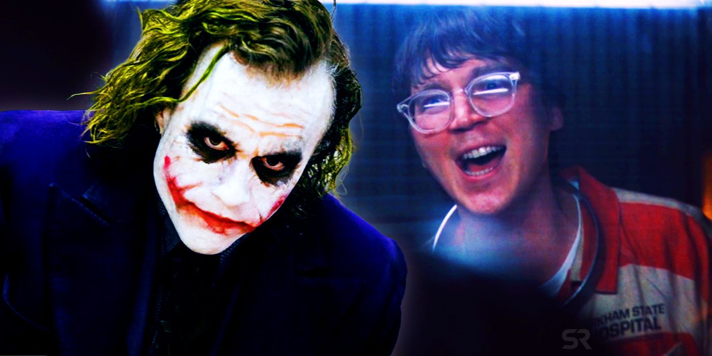 A collaged image of Ledger's Joker and Dano's Riddler.