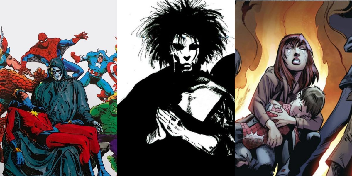 captain marvel dream peter parker as their comic book deaths split image