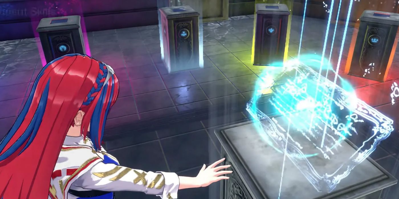 Interacting with the Central Pedestal in the Ring Chamber of Fire Emblem Engage-1