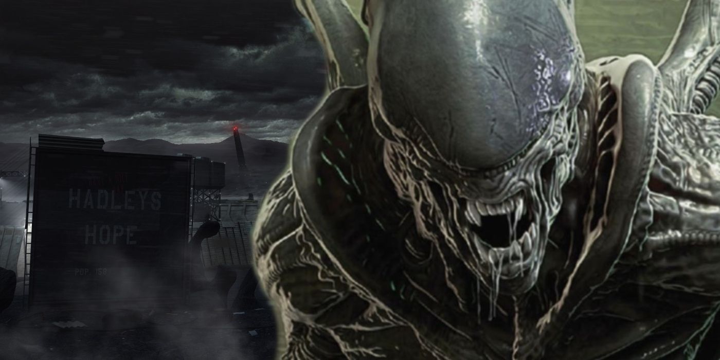 Hadley's Hope and a Xenomorph.