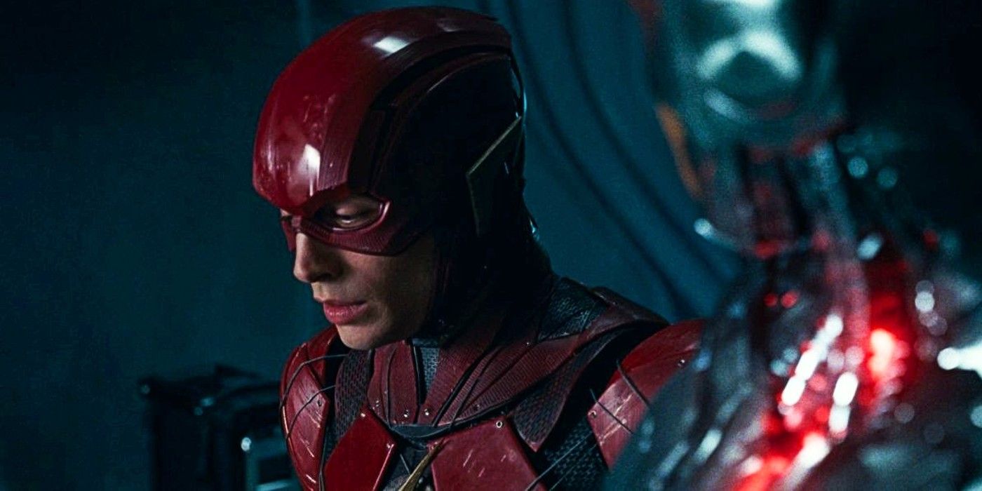 The Flash looking pensive in Justice League