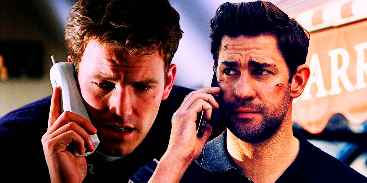 Ben Affleck as Jack Ryan in The Sum of All Fears and John Krasinski as Jack Ryan in Tom Clancy's Jack Ryan Season 3
