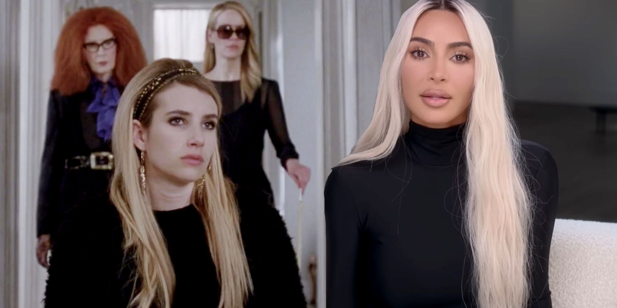 Kim Kardashian and Emma Roberts for American Horror Story