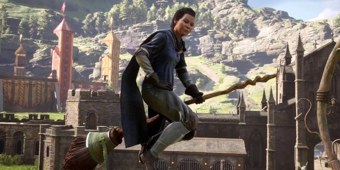 Hogwarts Legacy Broom Flight with Either Certain Professor or Slytherin Student Who Provides Upgrades Through Time Trials