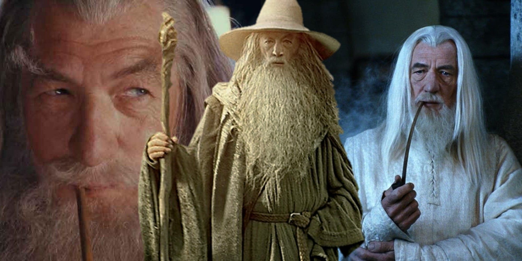 Split image of Gandalf from the Lord of the Rings movies