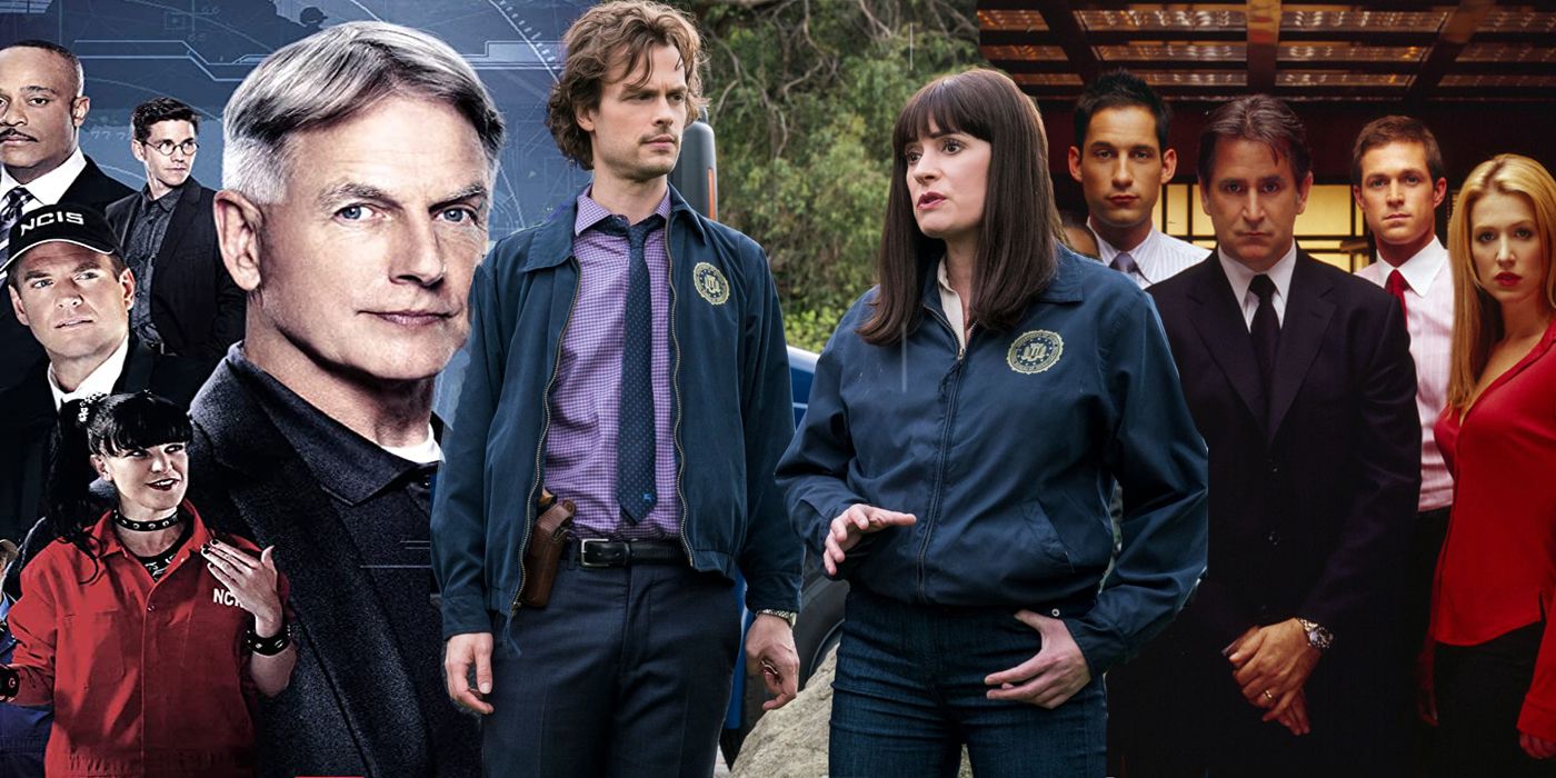 A split screen of shows like Criminal Minds