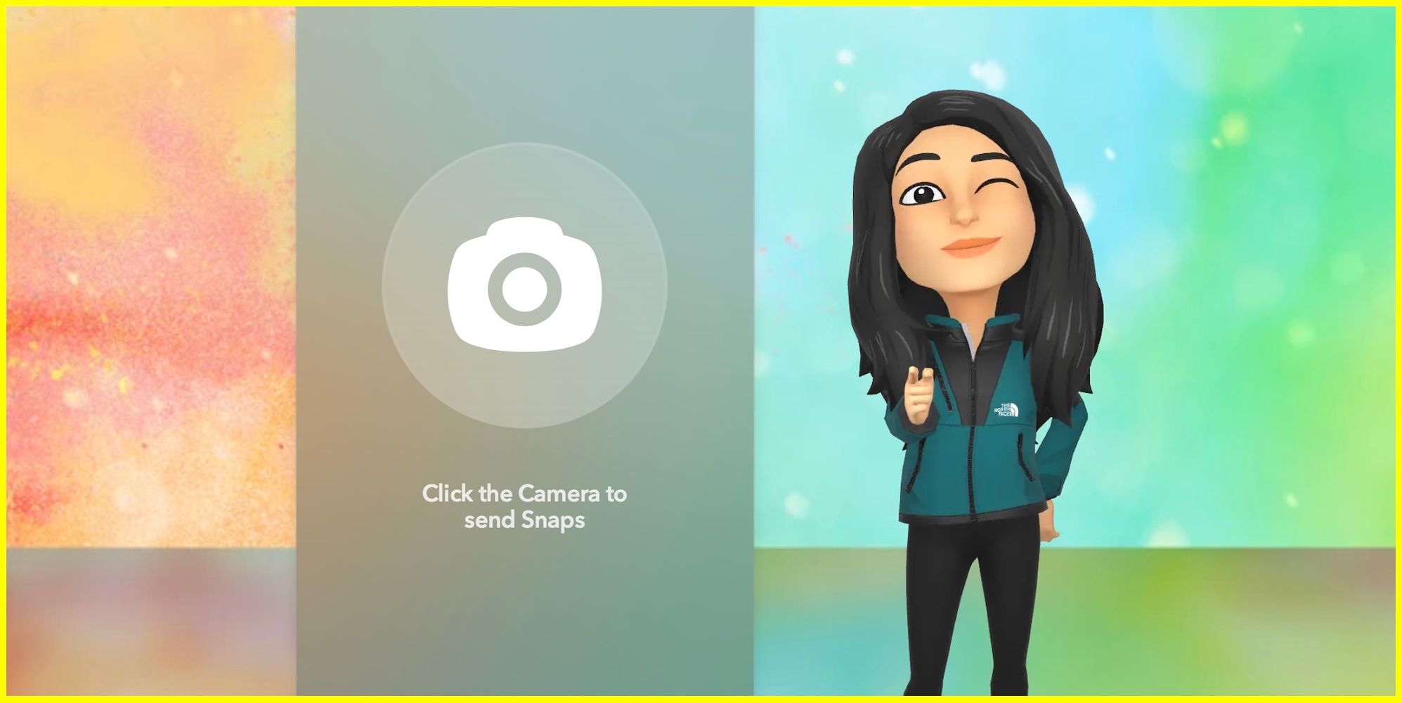 Snapchat for Web interface with camera button