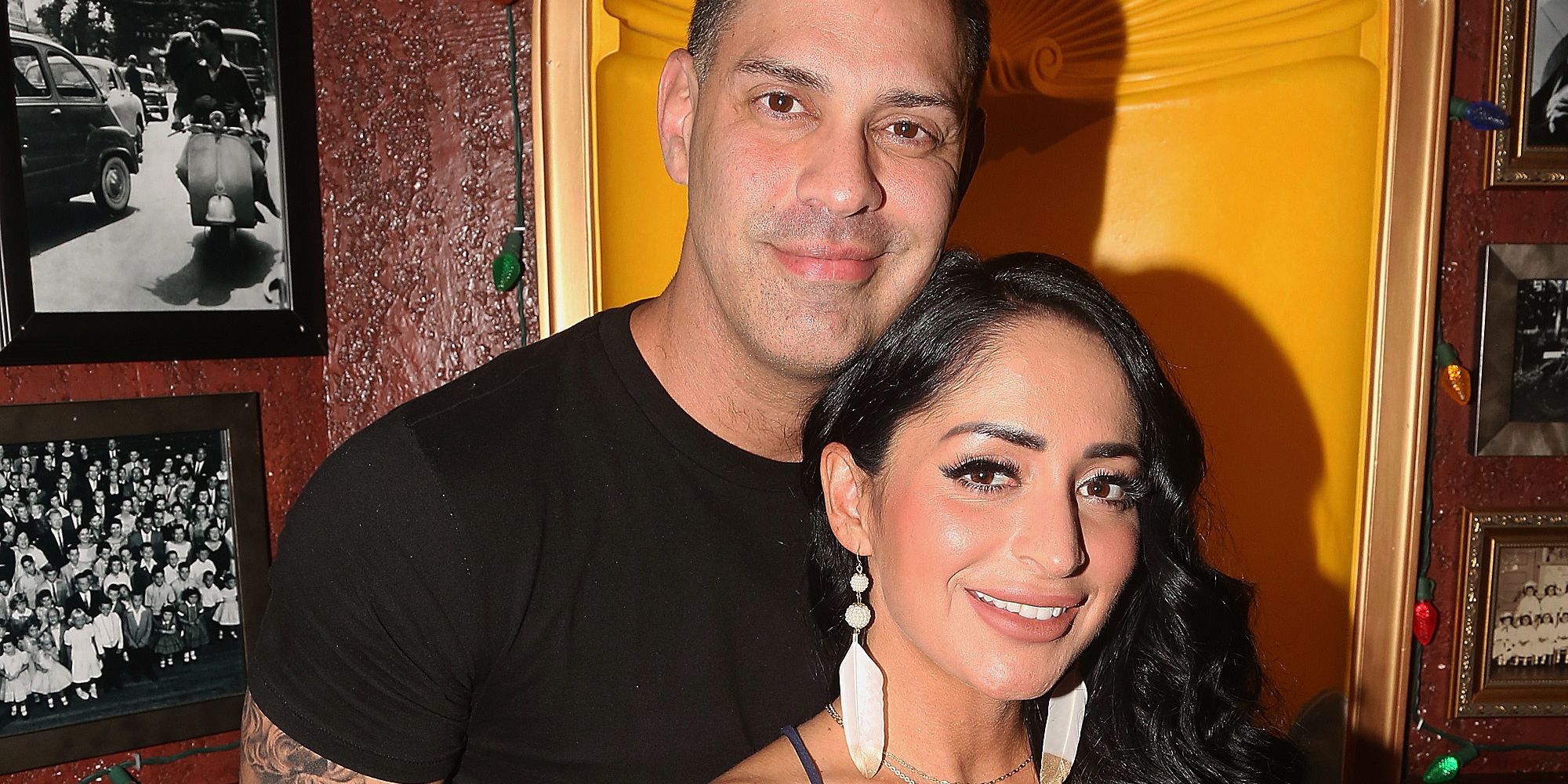 Chris Larangeria and Angelina Pivarnick from Jersey Shore, smiling