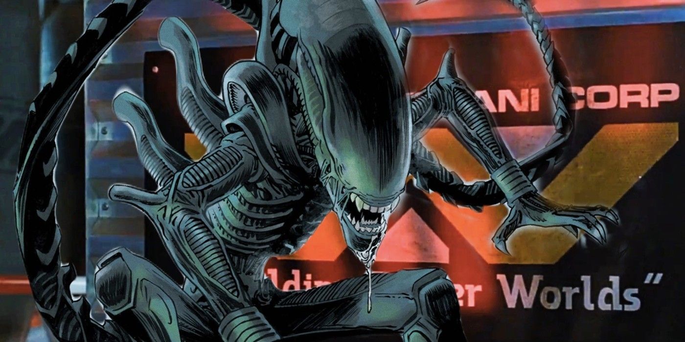 Xenomorph outside a Weyland-Yutani building.
