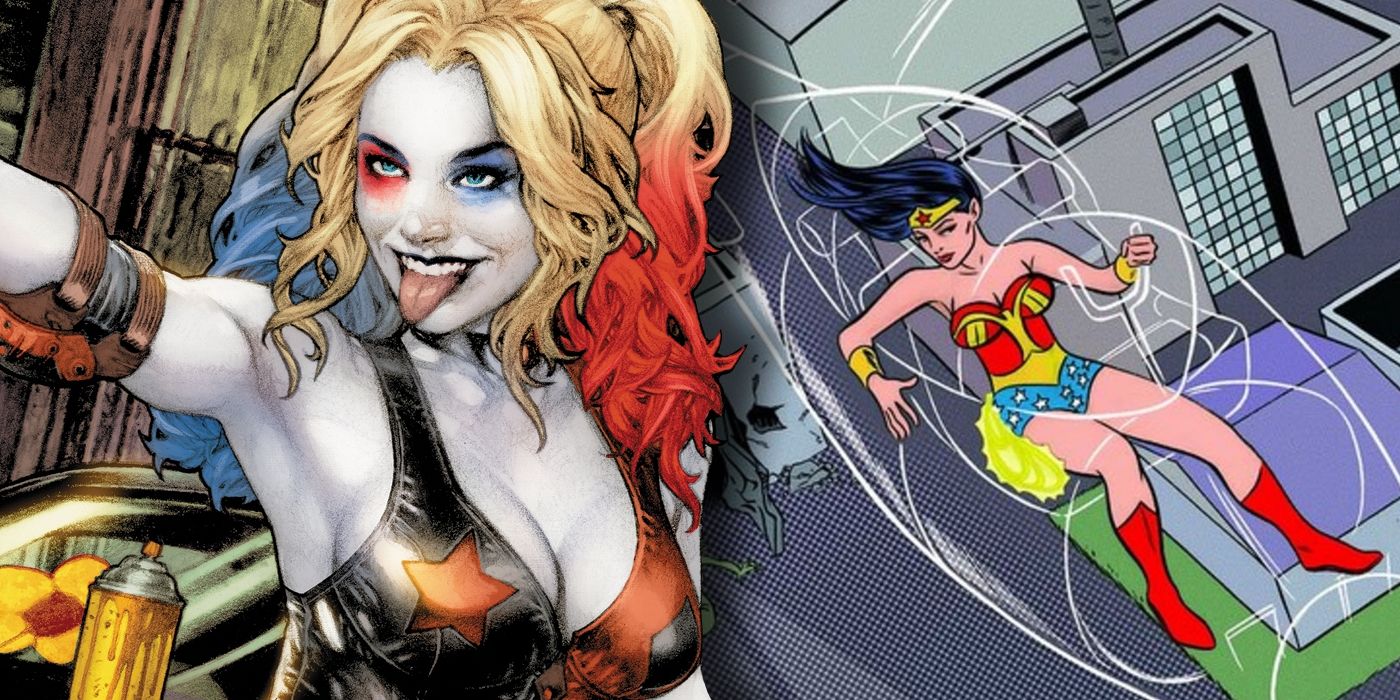 Harley Quinn and Wonder Woman Invisible Jet DC Comics