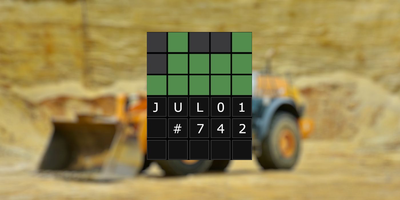 July 1st Wordle Grid with a machine that bleeps in the background